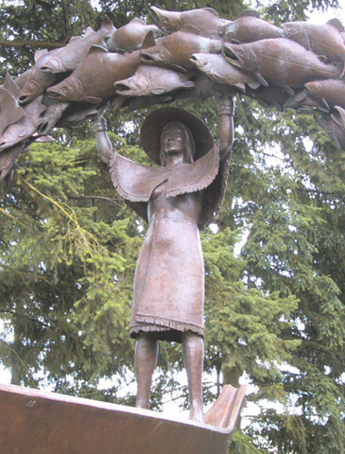 Salmon Woman and Raven