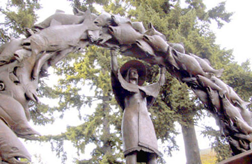 Salmon Woman and Raven